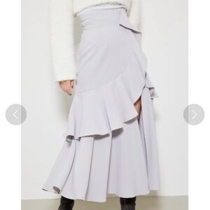 rienda Ruffled Slit Women's Skirt Lilac Purple Boho Casual Hippie Size S